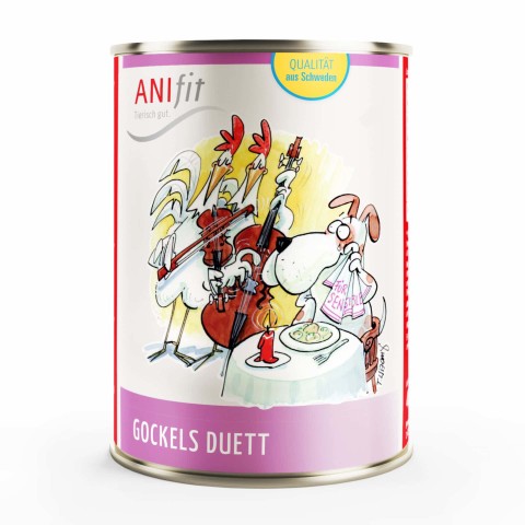 Hund Hundefutter Nassfutter Gockels Duett 400g 6 Stück -1- Anifit